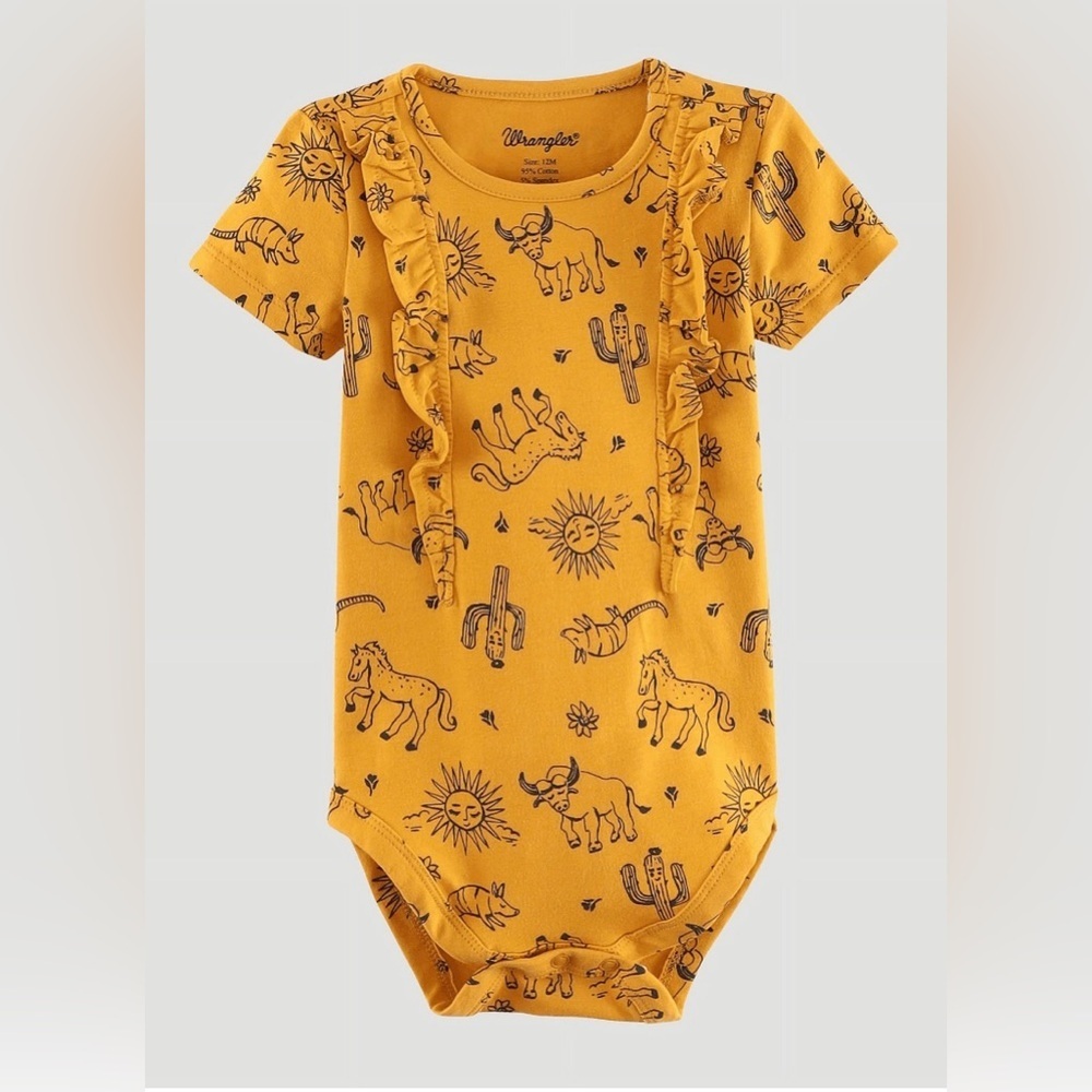 Wrangler Girls' Infant Western Print Onesie